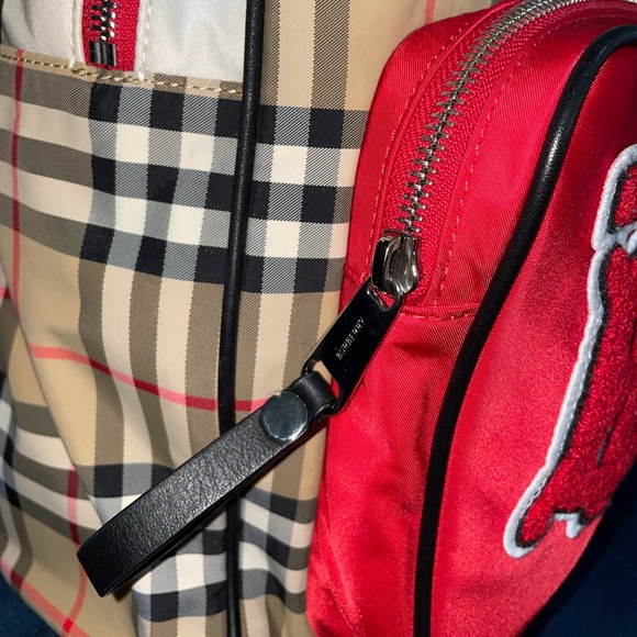 Burberry Nylon Check TB Logo Rucksack Backpack Rare Plaid excellent condition - Picture 7 of 14